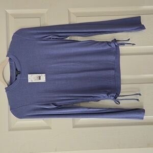 NWT Buffalo David Bitton Ribbed Cinched Side Longsleeve Blue